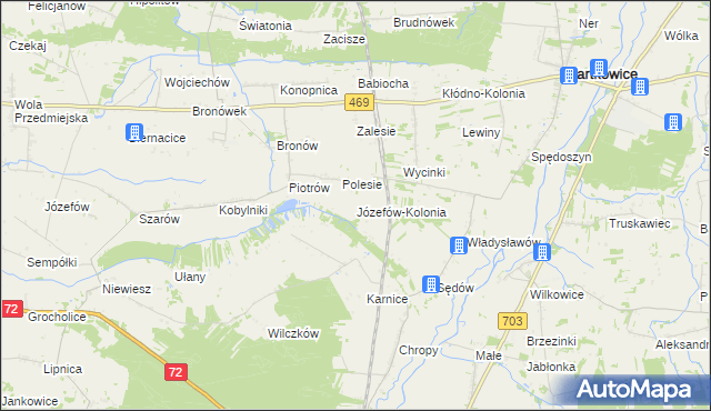 mapa Józefów-Kolonia, Józefów-Kolonia na mapie Targeo