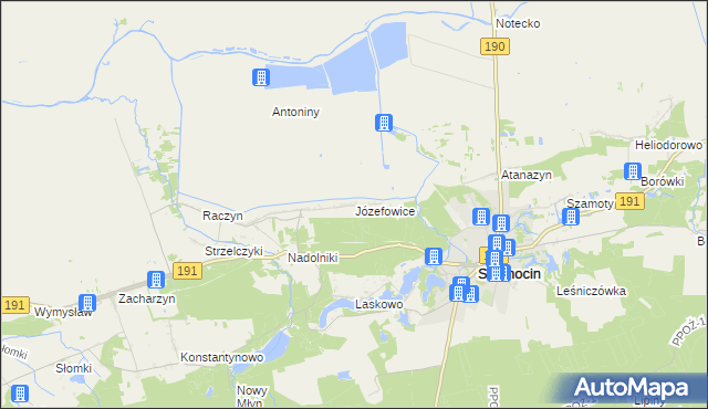 mapa Józefowice gmina Szamocin, Józefowice gmina Szamocin na mapie Targeo