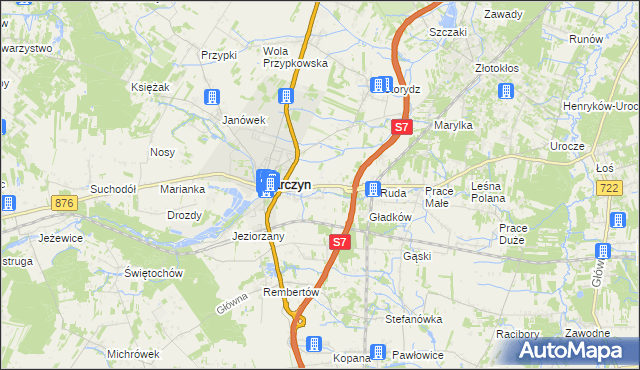 mapa Józefowice gmina Tarczyn, Józefowice gmina Tarczyn na mapie Targeo