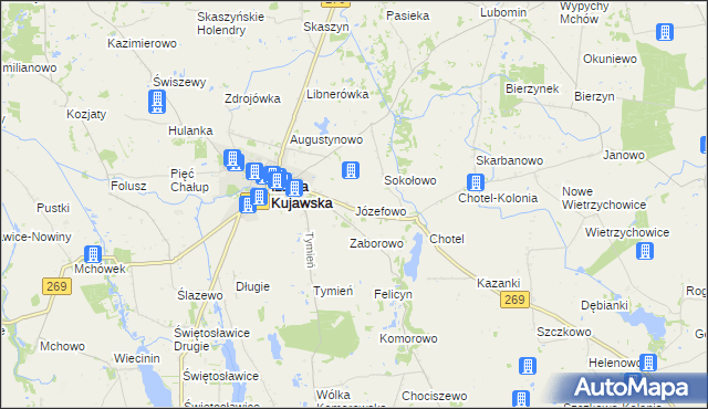 mapa Józefowo gmina Izbica Kujawska, Józefowo gmina Izbica Kujawska na mapie Targeo