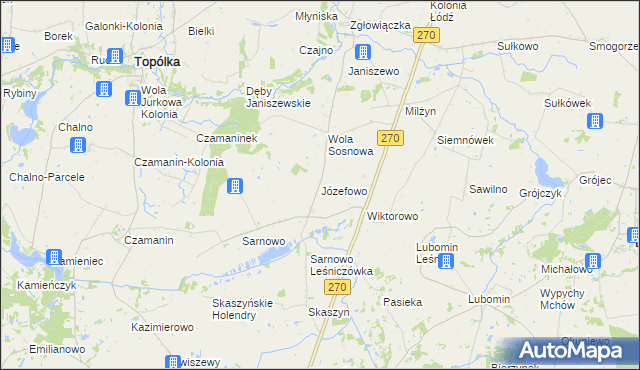 mapa Józefowo gmina Lubraniec, Józefowo gmina Lubraniec na mapie Targeo