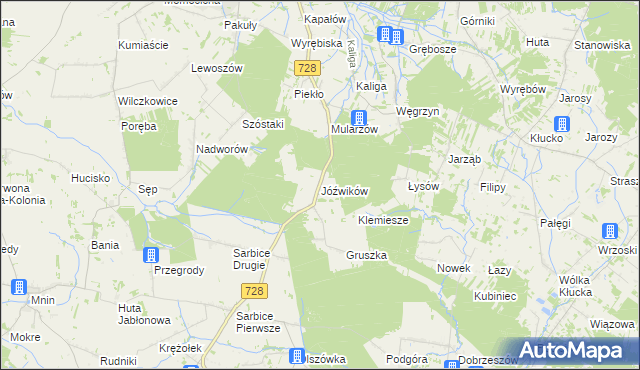 mapa Jóźwików, Jóźwików na mapie Targeo