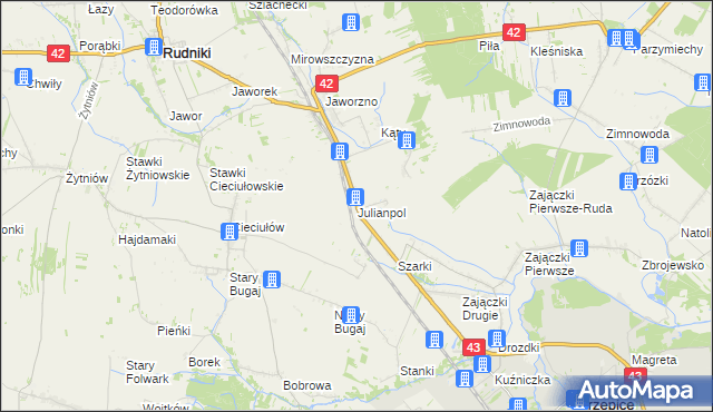 mapa Julianpol, Julianpol na mapie Targeo