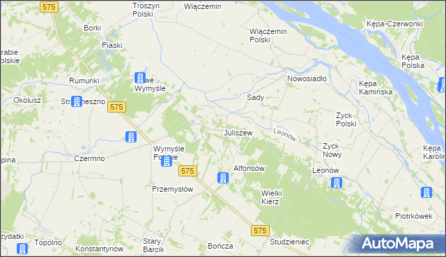 mapa Juliszew, Juliszew na mapie Targeo