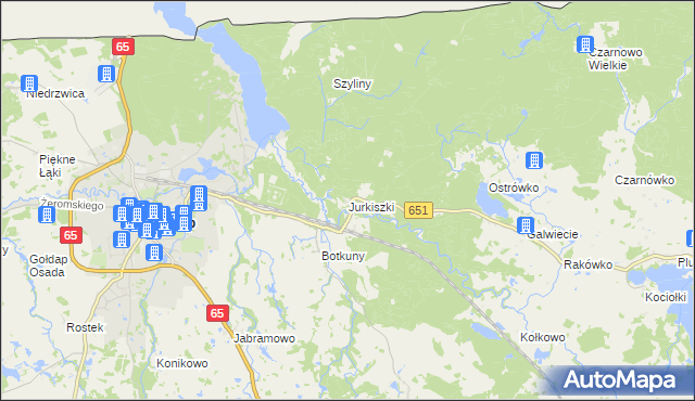 mapa Jurkiszki, Jurkiszki na mapie Targeo