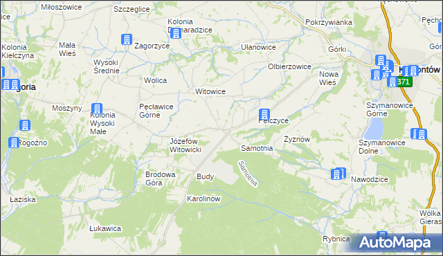 mapa Jurkowice gmina Bogoria, Jurkowice gmina Bogoria na mapie Targeo