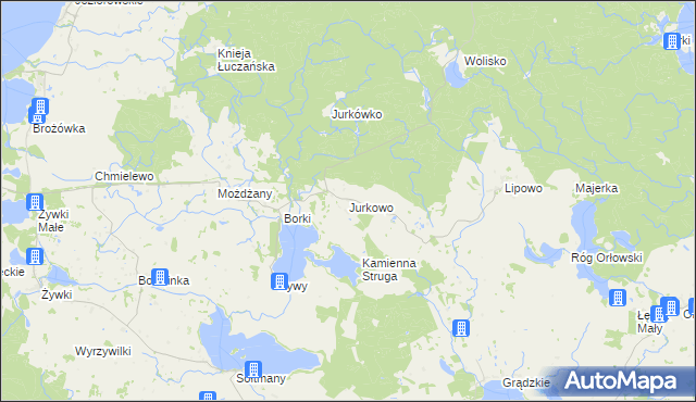 mapa Jurkowo gmina Kruklanki, Jurkowo gmina Kruklanki na mapie Targeo