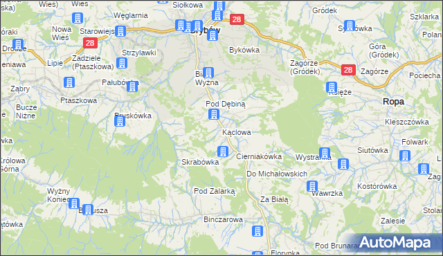 mapa Kąclowa, Kąclowa na mapie Targeo