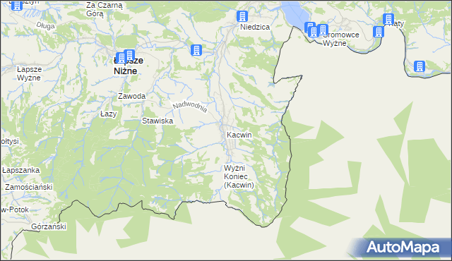 mapa Kacwin, Kacwin na mapie Targeo