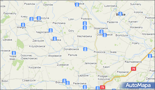 mapa Kaczkowice, Kaczkowice na mapie Targeo