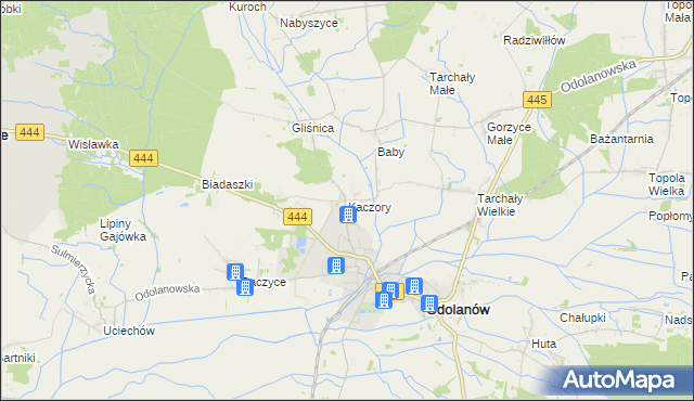 mapa Kaczory gmina Odolanów, Kaczory gmina Odolanów na mapie Targeo