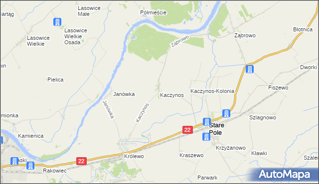 mapa Kaczynos, Kaczynos na mapie Targeo