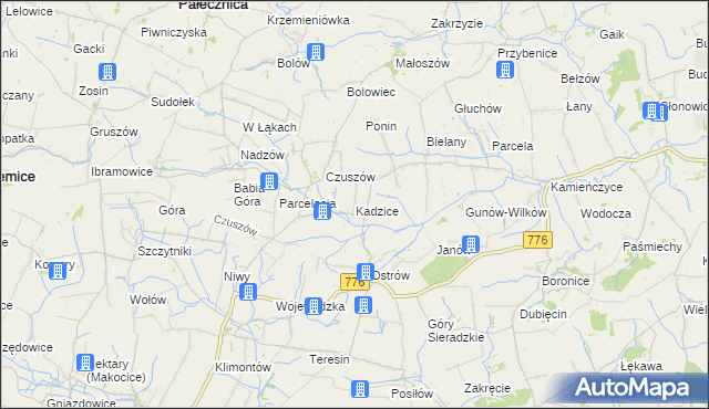 mapa Kadzice, Kadzice na mapie Targeo