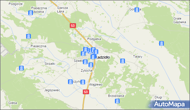 mapa Kadzidło, Kadzidło na mapie Targeo