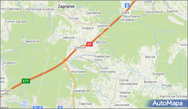 mapa Kajetanów Dolny, Kajetanów Dolny na mapie Targeo