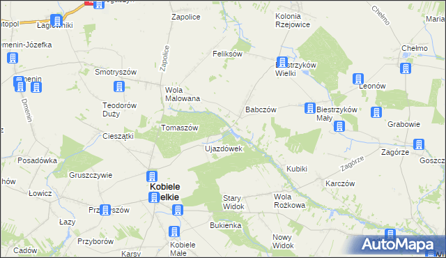 mapa Kajetanówka gmina Kobiele Wielkie, Kajetanówka gmina Kobiele Wielkie na mapie Targeo