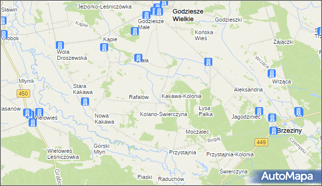 mapa Kakawa-Kolonia, Kakawa-Kolonia na mapie Targeo