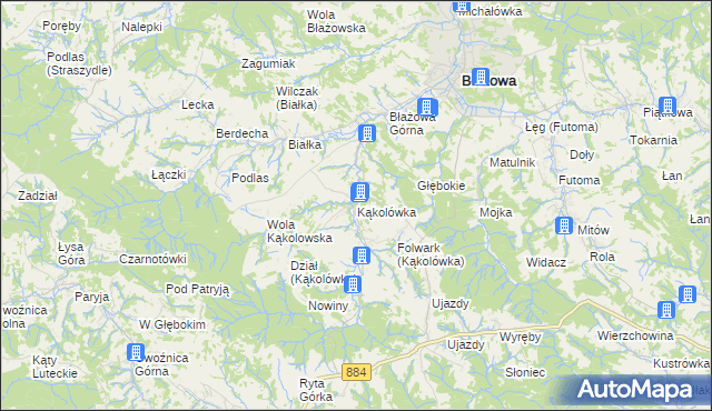 mapa Kąkolówka, Kąkolówka na mapie Targeo