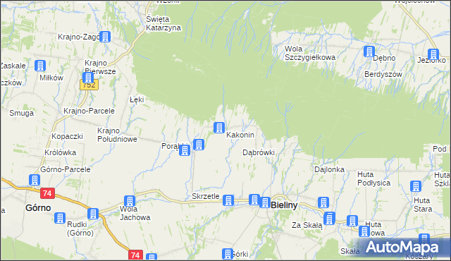 mapa Kakonin, Kakonin na mapie Targeo
