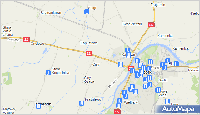 mapa Kałdowo gmina Malbork, Kałdowo gmina Malbork na mapie Targeo