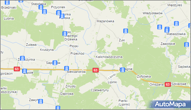 mapa Kalichowszczyzna, Kalichowszczyzna na mapie Targeo