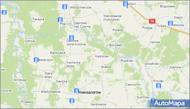 mapa Kalinków, Kalinków na mapie Targeo