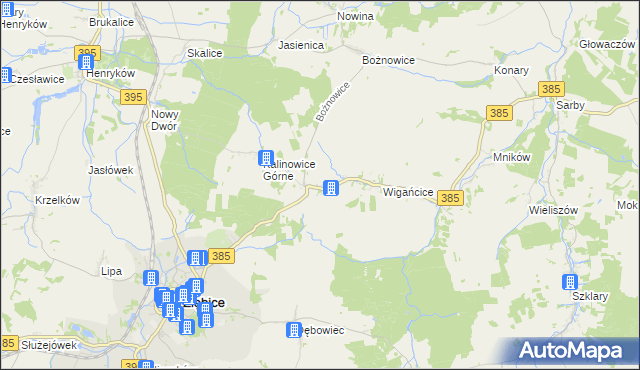 mapa Kalinowice Dolne, Kalinowice Dolne na mapie Targeo