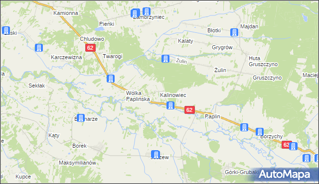 mapa Kalinowiec gmina Łochów, Kalinowiec gmina Łochów na mapie Targeo