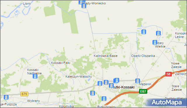 mapa Kalinówka-Basie, Kalinówka-Basie na mapie Targeo