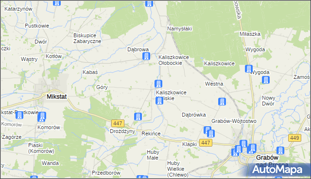 mapa Kaliszkowice Kaliskie, Kaliszkowice Kaliskie na mapie Targeo