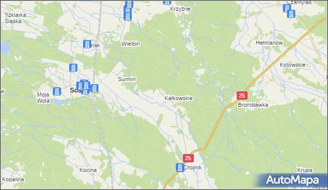 mapa Kałkowskie, Kałkowskie na mapie Targeo