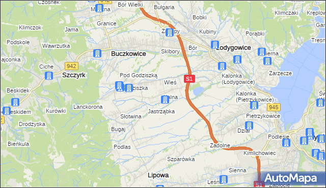 mapa Kalna, Kalna na mapie Targeo