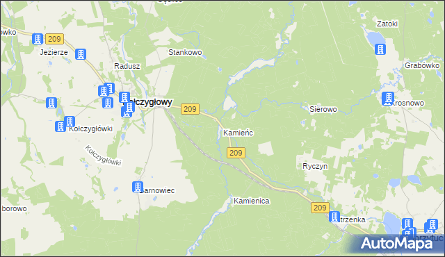 mapa Kamieńc, Kamieńc na mapie Targeo