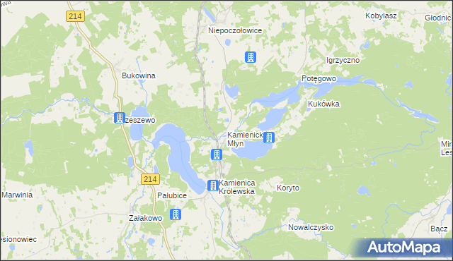 mapa Kamienicki Młyn, Kamienicki Młyn na mapie Targeo