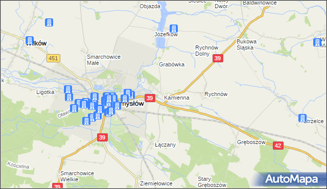 mapa Kamienna gmina Namysłów, Kamienna gmina Namysłów na mapie Targeo