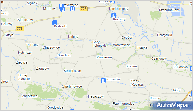mapa Kamienna gmina Opatowiec, Kamienna gmina Opatowiec na mapie Targeo