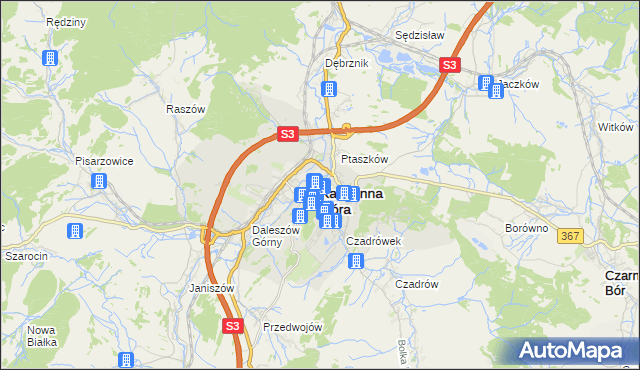 mapa Kamienna Góra, Kamienna Góra na mapie Targeo