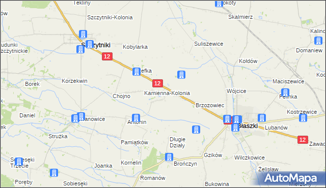 mapa Kamienna-Wieś, Kamienna-Wieś na mapie Targeo