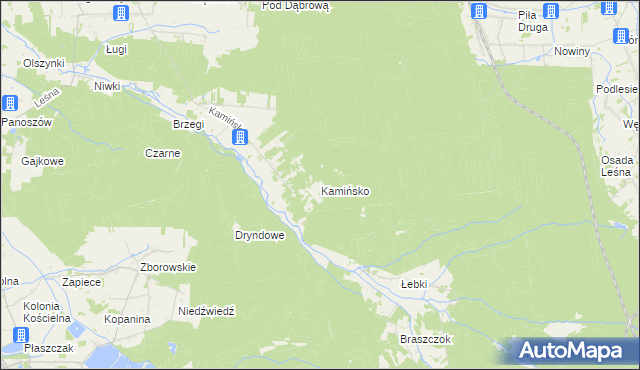 mapa Kamińsko gmina Przystajń, Kamińsko gmina Przystajń na mapie Targeo