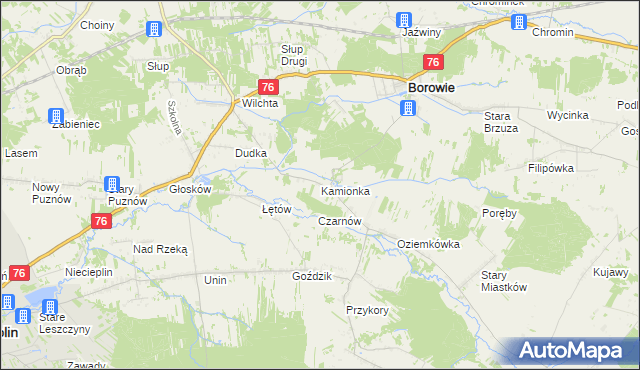 mapa Kamionka gmina Borowie, Kamionka gmina Borowie na mapie Targeo