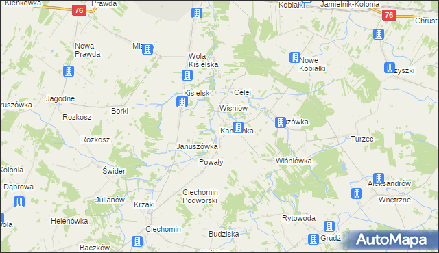 mapa Kamionka gmina Stoczek Łukowski, Kamionka gmina Stoczek Łukowski na mapie Targeo