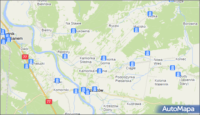 mapa Kamionka Górna, Kamionka Górna na mapie Targeo