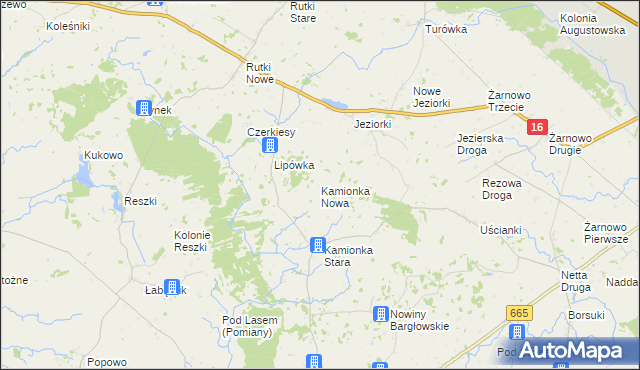 mapa Kamionka Nowa, Kamionka Nowa na mapie Targeo