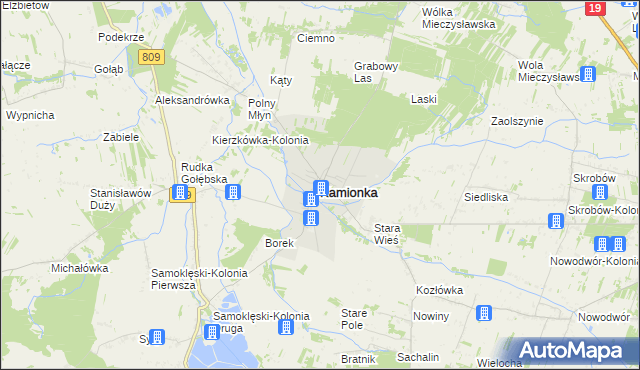 mapa Kamionka powiat lubartowski, Kamionka powiat lubartowski na mapie Targeo