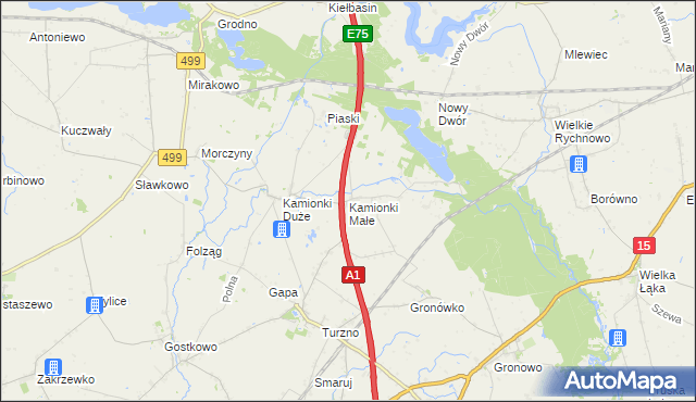 mapa Kamionki Małe, Kamionki Małe na mapie Targeo