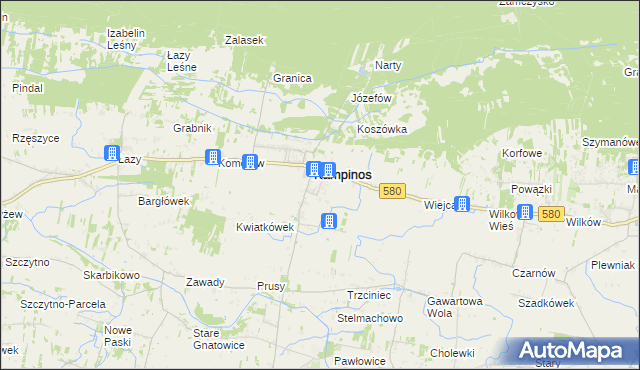 mapa Kampinos A, Kampinos A na mapie Targeo