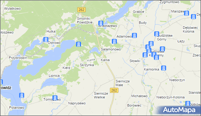 mapa Kania gmina Ostrowite, Kania gmina Ostrowite na mapie Targeo