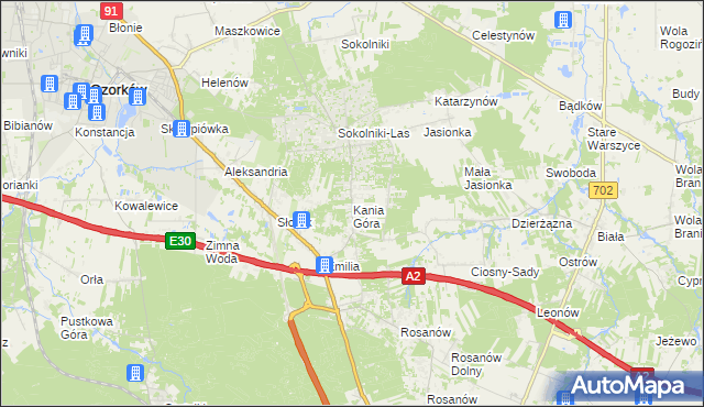 mapa Kania Góra, Kania Góra na mapie Targeo