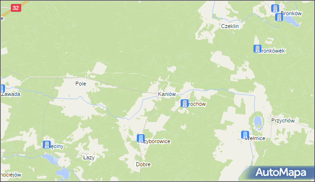 mapa Kaniów gmina Gubin, Kaniów gmina Gubin na mapie Targeo