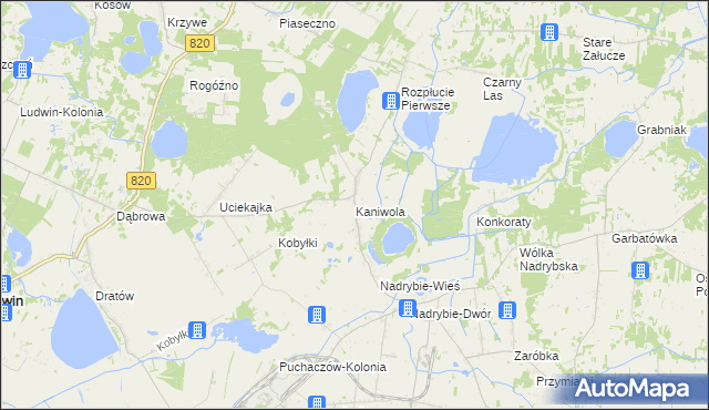 mapa Kaniwola, Kaniwola na mapie Targeo